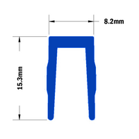 61-010-4 MODULAR SOLUTIONS PVC COVER PROFILE BLUE, 2M